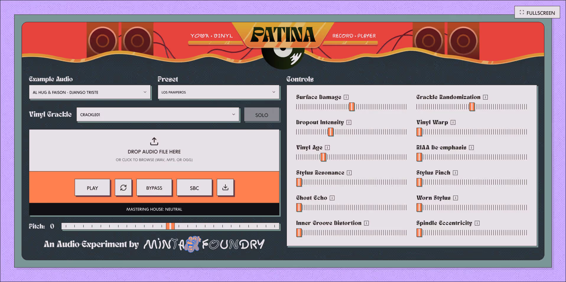 Patina, the free web based vinyl emulator